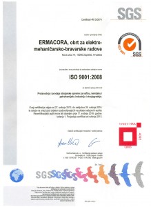 Certifikat - ISO 9001 (SGS)
